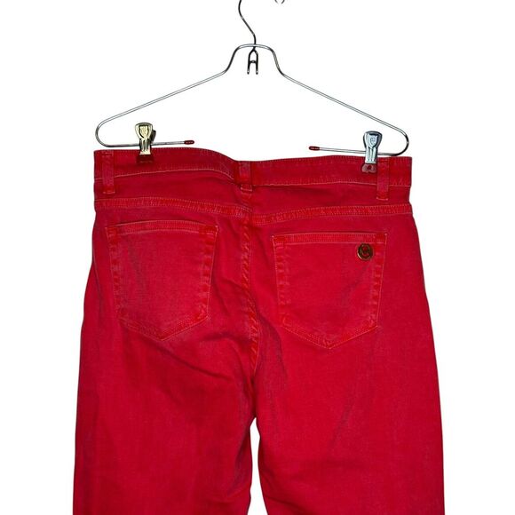 Michael Kors Women's Jeans Izzy Cropped Skinny Medium Rise Denim Red Size 30 - Picture 10 of 11